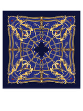 Blue scarf 90x90cm in LADY BUGS printed silk